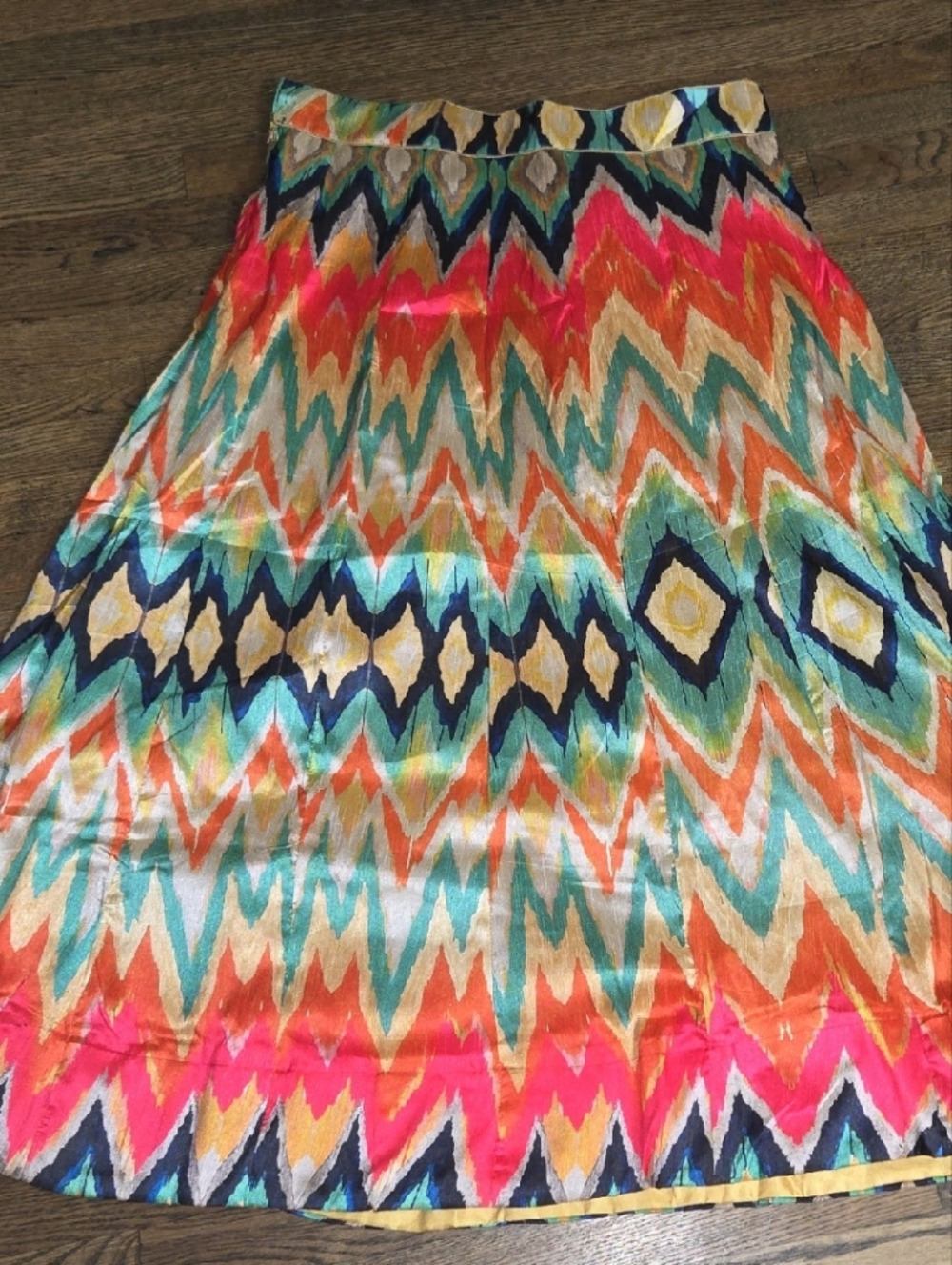 Vibrant Multicolor Chevron Maxi Skirt